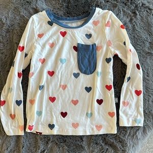 Kyte Baby - Long sleeve pocket tee - Blue Mutiheart - 2T